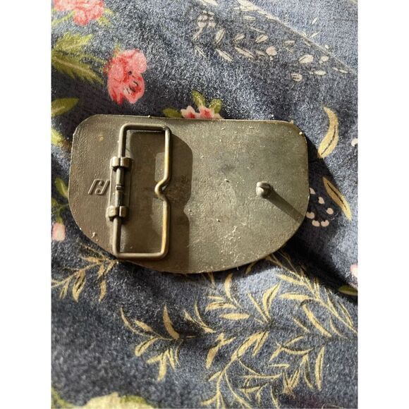Vintage Releigh Lights 1970's Semi Truck Tractor Trailer Brass Belt Buckle - Picture 5 of 6